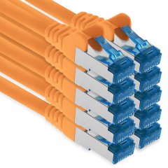 1aTTack CAT6a Ethernet 1,5m Netzwerkkabel RJ45 Patchkabel SFTP PIMF 10Gbit/s 10x Orange