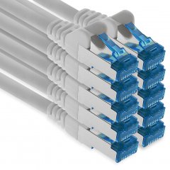 1aTTack CAT6a Ethernet 5m Netzwerkkabel RJ45 Patchkabel SFTP PIMF 10Gbit/s 10x Wei�