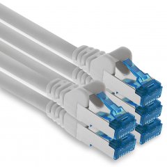 1aTTack CAT6a Ethernet 5m Netzwerkkabel RJ45 Patchkabel SFTP PIMF 10Gbit/s 5x Wei�