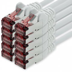 freiwerk CAT.6 Netzwerkkabel Ethernetkabel Lankabel 10x 1m wei� S/FTP PIMF 1 Gbit/s