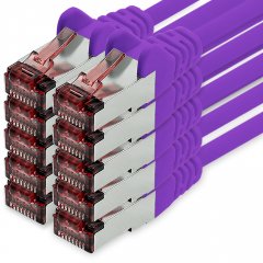 freiwerk CAT.6 Netzwerkkabel Ethernetkabel Lankabel 10x 0,5m violett S/FTP PIMF 1 Gbit/s