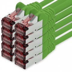 freiwerk CAT.6 Netzwerkkabel Ethernetkabel Lankabel 10x 0,5m gr�n S/FTP PIMF 1 Gbit/s