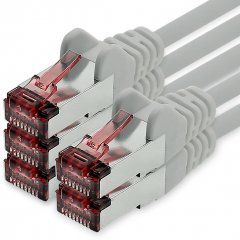 freiwerk CAT.6 Netzwerkkabel Ethernetkabel Lankabel 5x 0,25m grau S/FTP PIMF 1 Gbit/s