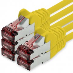 freiwerk CAT.6 Netzwerkkabel Ethernetkabel Lankabel 5x 3m gelb S/FTP PIMF 1 Gbit/s