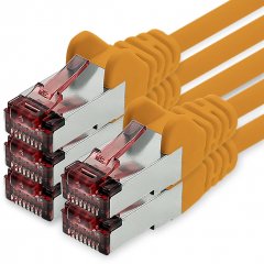 freiwerk CAT.6 Netzwerkkabel Ethernetkabel Lankabel 5x 1m orange S/FTP PIMF 1 Gbit/s
