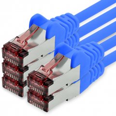freiwerk CAT.6 Netzwerkkabel Ethernetkabel Lankabel 5x 5m blau S/FTP PIMF 1 Gbit/s