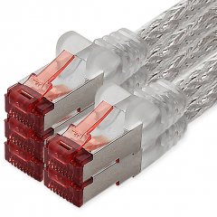 freiwerk CAT.6 Netzwerkkabel Ethernetkabel Lankabel 5x 0,25m transparent S/FTP PIMF 1 Gbit/s