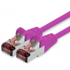 freiwerk CAT.6 Netzwerkkabel Ethernetkabel Lankabel 1x 15m magenta S/FTP PIMF 1 Gbit/s