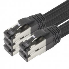 1aTTack LAN Kabel 1,5m 5x BlackCotton CAT 6a Patchkabel Netzwerkkabel schwarz