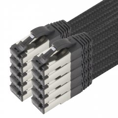 1aTTack LAN Kabel 7,5m 10x BlackCotton CAT 6a Patchkabel Netzwerkkabel schwarz