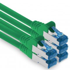 1aTTack CAT6a Ethernet 2m Netzwerkkabel RJ45 Patchkabel SFTP PIMF 10Gbit/s 5x Gr�n