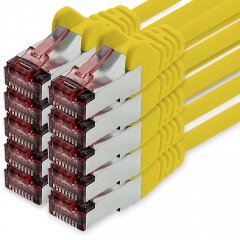 1CONN CAT6 Netzwerkkabel 0,25m Ethernetkabel Lankabel S/FTP PIMF 10 Gbit/s 10x gelb