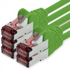 1CONN CAT6 Netzwerkkabel 0,25m Ethernetkabel Lankabel S/FTP PIMF 10 Gbit/s 5x gr�n
