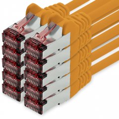 1CONN CAT6 Netzwerkkabel 0,25m Ethernetkabel Lankabel S/FTP PIMF 10 Gbit/s 10x orange