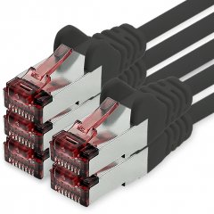 1CONN CAT6 Netzwerkkabel 1m Ethernetkabel Lankabel S/FTP PIMF 10 Gbit/s 5x schwarz