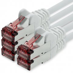 1CONN CAT6 Netzwerkkabel 2m Ethernetkabel Lankabel S/FTP PIMF 10 Gbit/s 5x wei�