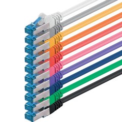 1CONN Cat6a Netzwerkkabel 0,5m S/FTP LAN Patchkabel RJ45 10x 10 Farben