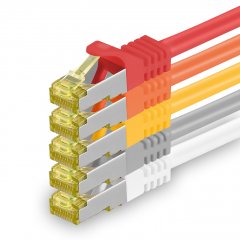freiwerk Cat.7 Lan-Netzwerk-Kabel 0,25m RJ45 CAT6a Stecker SFTP PIMF LSZH 10Gb/s 5-Farben