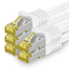 1CONN Cat7 Patchkabel 5x 1,5m S/FTP PiMF RJ45 Cat6a Stecker LAN Kabel Ethernet wei�