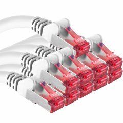 1aTTack CAT6 Netzwerk-Kabel 2m LAN-Kabel Ethernet Patchkabel SFTP RJ45 10 St�ck Wei�