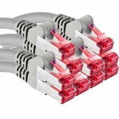 1aTTack CAT6 Netzwerk-Kabel 2m LAN-Kabel Ethernet Patchkabel SFTP RJ45 10 St�ck Grau