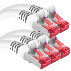 1aTTack CAT6 Netzwerk-Kabel 0,5m LAN-Kabel Ethernet Patchkabel SFTP RJ45 5 St�ck Wei�