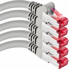 1aTTack CAT6 Netzwerk-Kabel 2m LAN-Kabel Ethernet Patchkabel SFTP RJ45 5 St�ck Grau