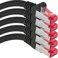 1aTTack CAT6 Netzwerk-Kabel 1m LAN-Kabel Ethernet Patchkabel SFTP RJ45 5 St�ck Schwarz