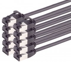 1aTTack 10x LAN Kabel 1,5m Schwarz CAT8.1 Netzwerkkabel Ethernet Patchkabel RJ45 Slim 40Gbit/s