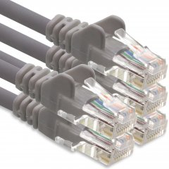 1CONN CAT6 Lankabel 0,5m Netzwerkkabel Patchkabel Ethernetkabel UTP 1 Gbit/s 5x grau