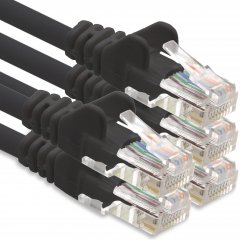 1CONN CAT6 Lankabel 0,5m Netzwerkkabel Patchkabel Ethernetkabel UTP 1 Gbit/s 5x schwarz