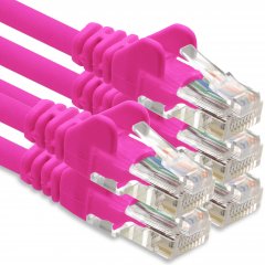 1CONN CAT6 Lankabel 2m Netzwerkkabel Patchkabel Ethernetkabel UTP 1 Gbit/s 5x magenta