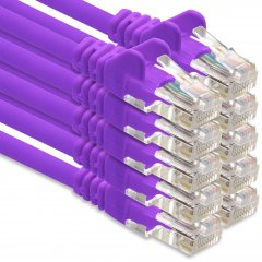 1CONN CAT6 Lankabel 2m Netzwerkkabel Patchkabel Ethernetkabel UTP 1 Gbit/s 10x violett