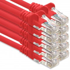 1CONN CAT6 Lankabel 2m Netzwerkkabel Patchkabel Ethernetkabel UTP 1 Gbit/s 10x rot