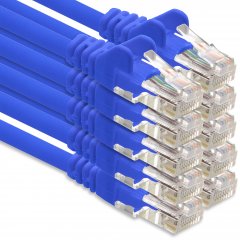 1CONN CAT6 Lankabel 3m Netzwerkkabel Patchkabel Ethernetkabel UTP 1 Gbit/s 10x blau
