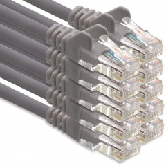 1CONN CAT6 Lankabel 3m Netzwerkkabel Patchkabel Ethernetkabel UTP 1 Gbit/s 10x grau