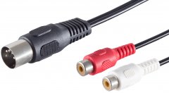 1aTTack Audio Kabel 1x 0,2m 5 pol DIN Buchse auf 2 Cinchstecker Stereo
