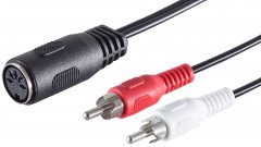 1aTTack Audio Kabel 1x 0,2m 5 pol DIN Buchse auf 2 Cinchstecker Stereo