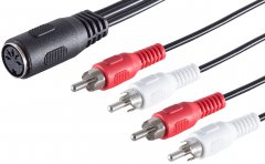 1aTTack Audio Kabel 1x 0,2m 5 pol DIN Buchse auf 4 Cinchstecker