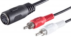 1aTTack Audio Kabel 3x 0,2m 5 pol DIN Buchse auf 2 Cinchstecker Mono