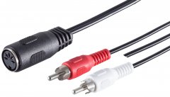 1aTTack Audio Kabel 5x 0,2m 5 pol DIN Buchse auf 2 Cinchstecker Stereo Masse