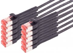 1aTTack FlexAngel 10x 2m CAT6 S/FTP Netzwerkkabel RJ45 Flexibel Schwarz