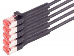 1aTTack FlexAngel 5x 1,5m CAT6 S/FTP Netzwerkkabel RJ45 Flexibel Schwarz
