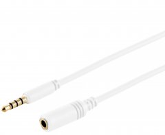 1aTTack 3,5mm TRRS Verl�ngerung 1,5m wei� vergoldet f�r Smartphone Tablet