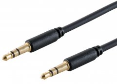 1aTTack 3,5mm TRS Audiokabel 1,5m Slim schwarz vergoldet f�r Smartphone PC