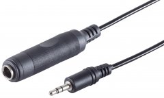 1aTTack 5x 3,5mm auf 6,3mm Adapter 0,2m schwarz f�r Kopfh�rer Studio