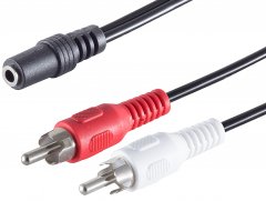 1aTTack 5x 3,5mm auf 2x Cinch Adapter 1,5m schwarz Audio Video