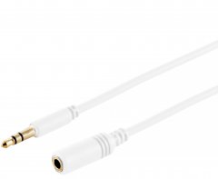 1aTTack 5x 3,5mm TRS Verl�ngerung 1,8m wei� Slim vergoldet f�r AUX