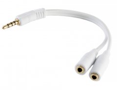 1aTTack 5x Headset Y Adapter 0,2m TRRS auf 2x Klinke wei� CTIA