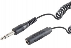 1aTTack 6,3mm Klinke Verl�ngerungskabel Spiral schwarz f�r Studio Instrumente HiFi